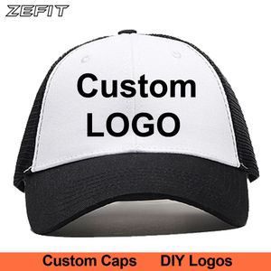 taille personnalisée OEM logo conception snapback golf casquette de tennis pare-soleil couvre-chef de mode avec maille dos baseball chapeau de camionneur