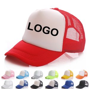 Aangepaste Trucker Hat Gebogen Snapbacks Verstelbare Baseball Caps Borduren Afdrukken Logo Volwassen Mannen Vrouwen Kinderen Maat Beschikbaar 22 kleuren