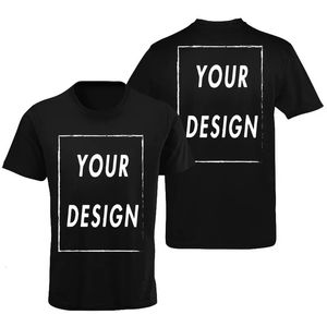 Aangepaste T-shirt Voorkant Achterkant Afdrukken Professioneel Uw eigen tekst Po Man Gepersonaliseerde Premium Geschenken T-shirt EU-maat 100% Katoen 240123