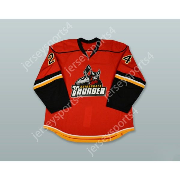 Custom Ty Loney 24 Adirondack Thunder Red Hockey Jersey New Top Ed S-M-L-XL-XXL-3XL-4XL-5XL-6XL