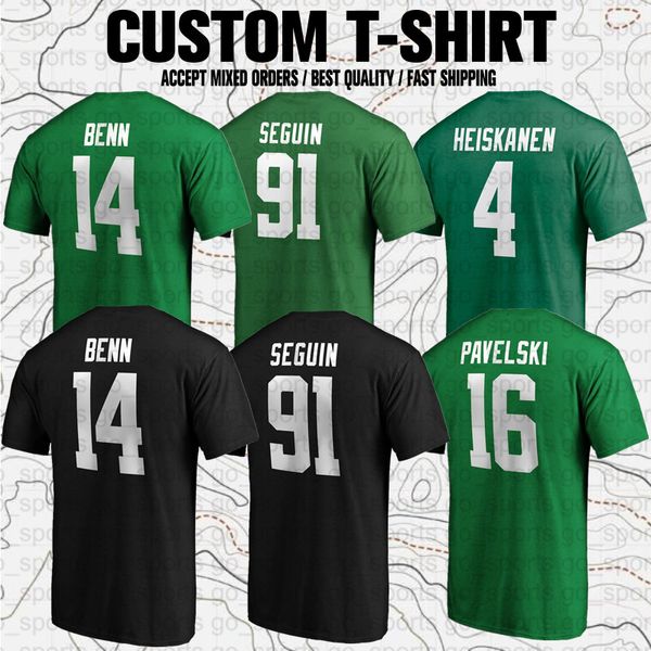 Personnalisé Tyler Seguin Jamie Benn Jason Robertson Jake Oettinger Mike Modano Miro Heiskanen USA Hockey Club Fans T-shirt de marque