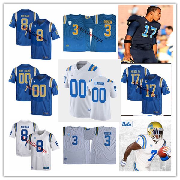 Maillot de football personnalisé UCLA Bruins cousu 25 Ezavier Staples 15 Kajiya Hollawayne 20 DJ Justice 72 Garrett DiGiorgio 25 Myles Jackson 59 Siale Taupaki Jake Newman