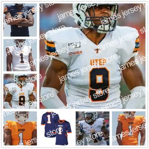 Custom UTEP Miners Jersey 1 Kai Locksley 12 Gavin Hardison 33 Deion Hankin