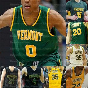 Custom UVM Vermont Catamounts Basketbal Jerseys 0 Stef Smith 3 Anthony Lamb 35 Ryan Davis 21 Everett Duncan