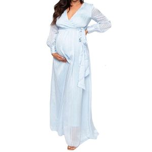 Manches à col en V personnalisées plus robes de maternité décontractées