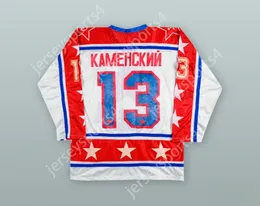 Custom Valeri Kamensky 13 Sovjet Central Red Army White Hockey Jersey Top S-M-L-L-XL-XXL-3XL-4XL-5XL-6XLL