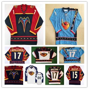 Personnalisé Ilya Kovalchuk Atlanta Thrashers Vintage Hockey Jersey Dany Heatley Tobias Enstrom Marian Hossa Zach Bogosian Kari Lehtonen Scott Mellanpar Ron Hainsey Cousu