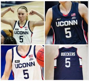 Custom Vintage 5 Paige Bueckers College Basketball Jerseys Mannen Kids Ladies Navy Blue White Any Name Message Us S-5XL