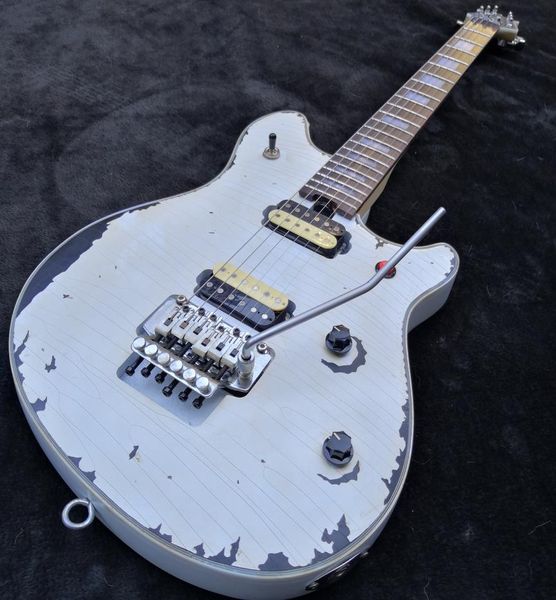 Musine de guitare Wolf Guitar de Wolf Musine Ernie Ball Eddie Van Van Halen Wolf Guitar White Relic Guitar Butt Tremolo B8577393