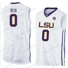 Custom vintage LSU NAZ Reid College Basketball Basketball Jersey Men's All cousued White Any Taille 2xs-5xl Nom et numéro Top Quality