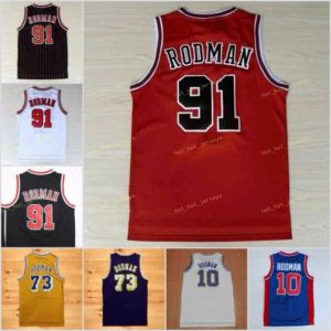 Men de vintage personnalisé Dennis 91 Rodman Jersey Savages College 10 Basketball Jerseys 73 Bleu blanc jaune violet rouge noir