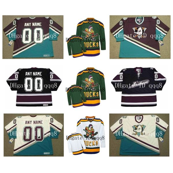 Custom VINTAGE MIGHTY Jerseys Personnalisation Maillot de Hockey sur Glace Cousu Tout Nom Numéro Taille S-XXXXL