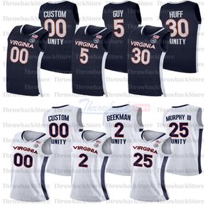 Jerseys personalizados de baloncesto de Virginia College 25 Mamadi Diakite 30 Jay Huff 13 Casey Morsell 2 Braxton Key 0 Kihei Clark