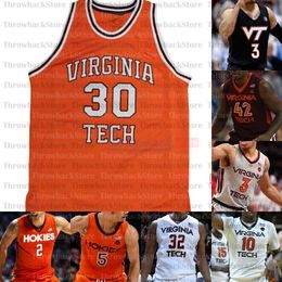 Maillots de basket-ball Virginia Tech Hokies College personnalisés 2 Landers Nolley II 4 Nahiem Alleyne 14 P.J. Horne 15 Cone