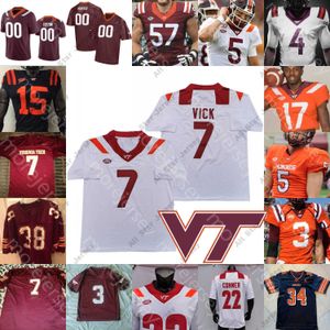 Maillot de football personnalisé Virginia Tech Hokies Ncaa College Ryan Willis Mcclease Conner Damon Hazelton Ashby Belmar