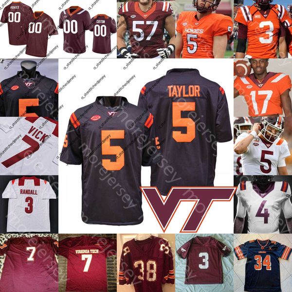 Maillot de football personnalisé Virginia Tech Hokies Ncaa College Terrell Edmunds Kyle Fuller Tyrod Taylor Wilson Hall Smith