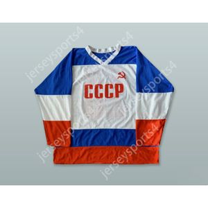 Aangepaste Vladislav Tretiak 20 cccp White Red en Blue Hockey Jersey Nieuwe top gestikt S-M-L-XL-XXL-3XL-4XL-5XL-6XL