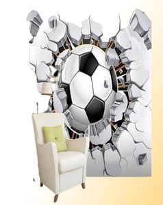 Aangepaste muurschildering behang 3D voetbal sport creatieve kunst muurschildering woonkamer slaapkamer tv achtergrond po behang voetbal6472426
