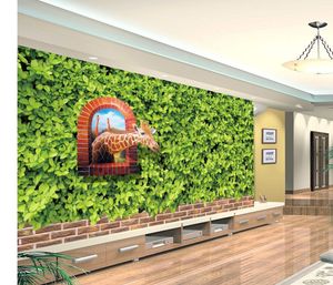Papel tapiz personalizado 3D HD Pared de escalada Tigre Jirafa 3D Sala de estar Dormitorio Fondo Decoración de pared Mural Papel tapiz