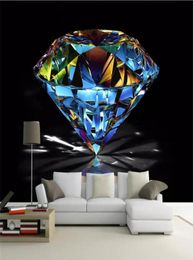 Fond d'écran personnalisé 3d Po Mural Atmosphère Diamants colorés Clakeup Beautiful Living Restaurant TV Fond Papier Paper 31856066494