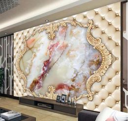 Papel de pantalla personalizado 3D PO Mural European Bolsas suaves de mármol 5d Bondos de pared Sala de estar dormitorio 8d Pintura decorativa76604466