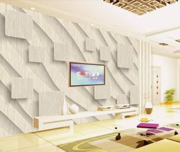 Aangepaste behang 3D Drie-dimensionale Nordic Minimalistische 3D Geometrie TV Couch Achtergrond Muur Woonkamer Slaapkamer Muurschildering 3D-behang