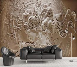 Aangepaste behang 5d Reliëf schoonheid 3d behang woonkamer TV papel de parede desktop wallpaper voor muren 3 d1261239