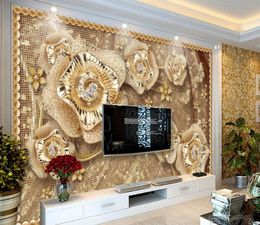 Papel tapiz personalizado para paredes de dormitorio sala de estar telón de fondo de televisión fondos de pantalla joyas de joyas papeles de pared decoración del hogar 3D5639416