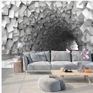 Fonds d'écran personnalisés Grotte Extension de l'espace Arrière-plan Mur 3D Murales Fond d'écran pour salon