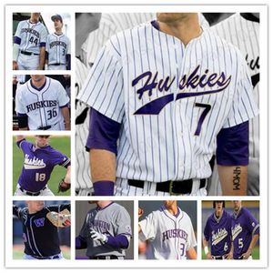 Custom Washington Huskies NCAA baseball blanc violet noir cousu n'importe quel nom de numéro Jonathan Schiffer Christian Jones Jersey