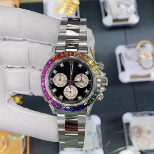 Montre personnalisée diamètre 40 mm 4130 pack de mouvement or blanc 18 carats rose Afrique du Sud véritable anneau de forage bouche Mosan Drill 940L inoxydable st212N