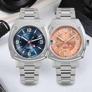 Aangepast horloge Origineel ontwerp Vierkant GMT 40 mm automatische mechanische horloges voor heren Saffier waterdicht polshorloge