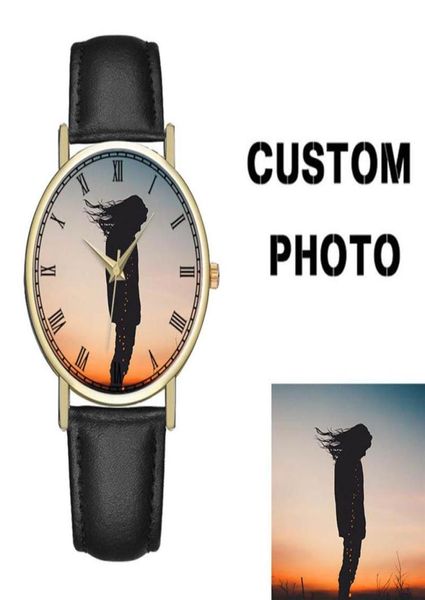 Montre personnalisée Femmes Hommes Imprimant votre photo montre vide Watch personnalisé DIY Mettez votre propre image PO Text221W7670602