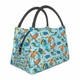 Sac à lunch Sac à lunch pour les tortues aquarelles personnalisées Femmes Coloter Thermal Isulater Boîte pour le travail Pinique ou V0YF # #