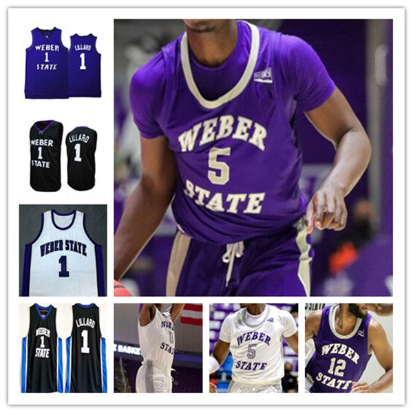 Maillots de basket-ball universitaires Weber State Wildcats personnalisés Damian Lillard Koby McEwen Dillon Jones JJ Overton Seikou Sisoho Jawara Zahir Porter Cody Carlson Kupsas