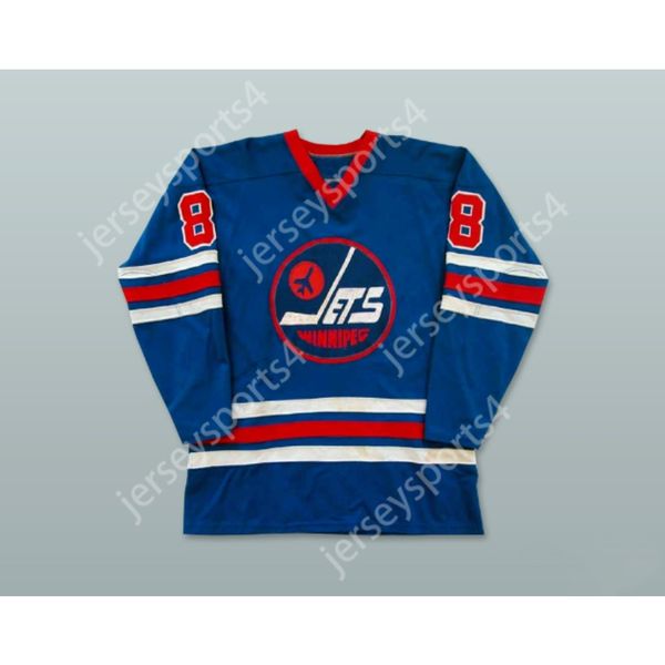 Personnalisé WHA 1974-75 WINNIPEG JETS PERRY MILLER 8 AWAY HOCKEY JERSEY NOUVEAU Top cousu S-M-L-XL-XXL-3XL-4XL-5XL-6XL