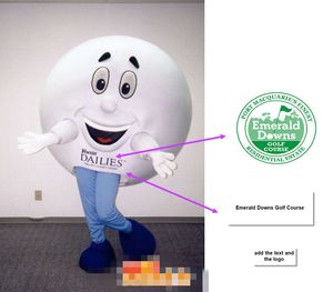Custom White Ball Mascot Costume Voeg een logo toe Gratis verzending