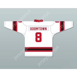 White Boomtown personnalisé 8 Letterkenny Irish Alternate Hockey Jersey Nouveau Top cousé S-M-L-XL-XXL-3XL-4XL-5XL-6XL