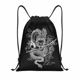 Sac à crampons de traînée chinois blanc personnalisés femmes hommes Mythical Mythical Mster Sports Gym Rangement Backpack U3DM #