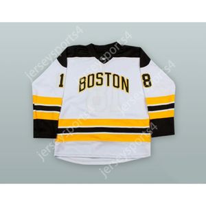 Maillot de hockey alternatif blanc personnalisé HAPPY GILMORE 18 BOSTON, nouveau haut cousu S-M-L-XL-XXL-3XL-4XL-5XL-6XL