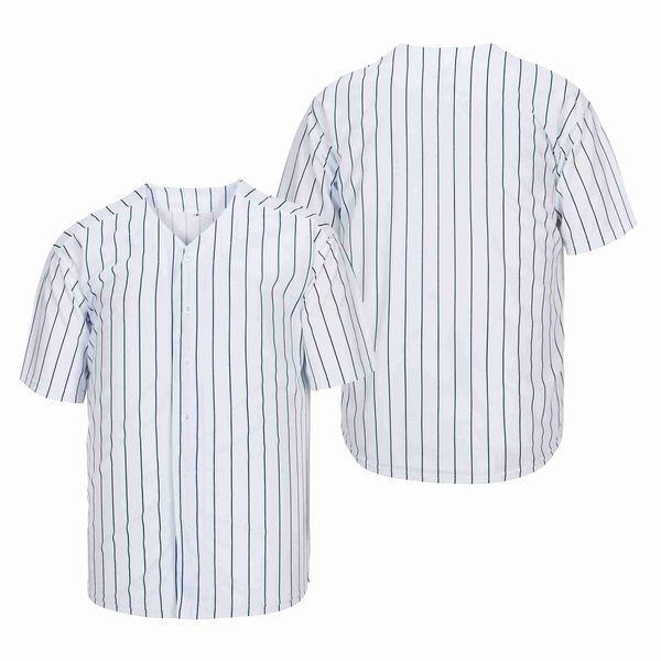 Stripe azul marino personalizado Auténtico número de nombre de costura de la camiseta de béisbol de béisbol