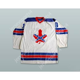 Aangepaste WITTE ROANOKE VALLEY REBELS 19 HOCKEY JERSEY NIEUWE Top gestikt S-M-L-XL-XXL-3XL-4XL-5XL-6XL