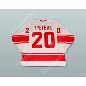 Maillot de hockey blanc personnalisé VLADISLAV TRETIAK URSS CCCP, nouveau haut cousu S-M-L-XL-XXL-3XL-4XL-5XL-6XL