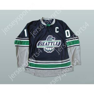 Aangepaste WHL LEGEND GLEN GOODALL 10 SEATTLE T-BIRDS HOCKEY JERSEY NIEUWE Top gestikt S-M-L-XL-XXL-3XL-4XL-5XL-6XL