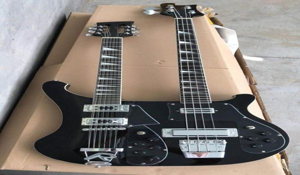 Guitarra personalizada de doble cuello 4003, bajo negro de 4 cuerdas, guitarra eléctrica de 12 cuerdas, personalización disponible 4172114