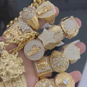 Aangepaste groothandel PAS Diamond Tester Hip Hop VVS Moissanite Ring Iced Out Real Gold 25-40G 10K 14K Men Fine Jewelry Fashion Ring