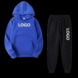 Hoodies d'hiver personnalisés costumes hommes polaire rouge à capuche noir marque pantalon Casual Jogger costume survêtement sweat femmes pullove 220704