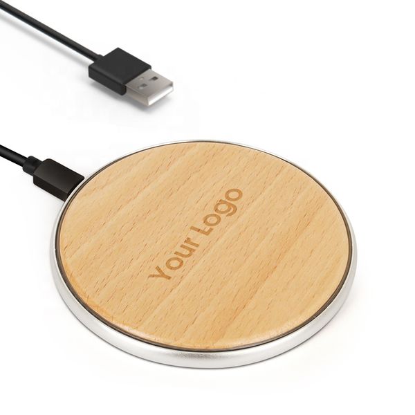 Chargeur sans fil personnalisé avec Logo, coussin en bois à Charge rapide, Portable, Compatible QI, pour iPhone 12 13 Pro Max B160