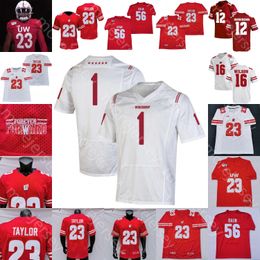 Custom Wisconsin Badgers Football Jersey College J.J Watt Russell Wilson Jake Ferguson Danny Davis III Jack Sanborn Graham Mertz Isaac Guerendo Chez Mellusi