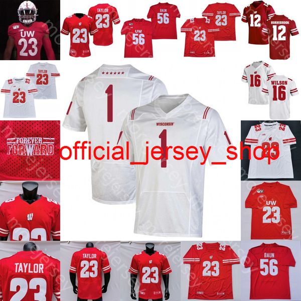 Custom Wisconsin Badgers Football Jersey College J.J Watt Watt Russell Wilson Jake Ferguson Danny Davis III JACK SANNORN GRAHAM MERTZ ISAAC